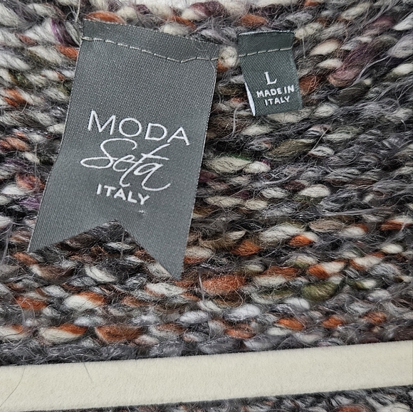 Moda Seta made in Italy Marled Yarn Cardigan Sweater size large NEW WITHOUT TAGS - Picture 3 of 4